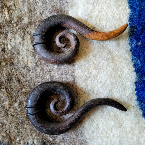 Wooden earings for stretched ear - Picture 1 of 1